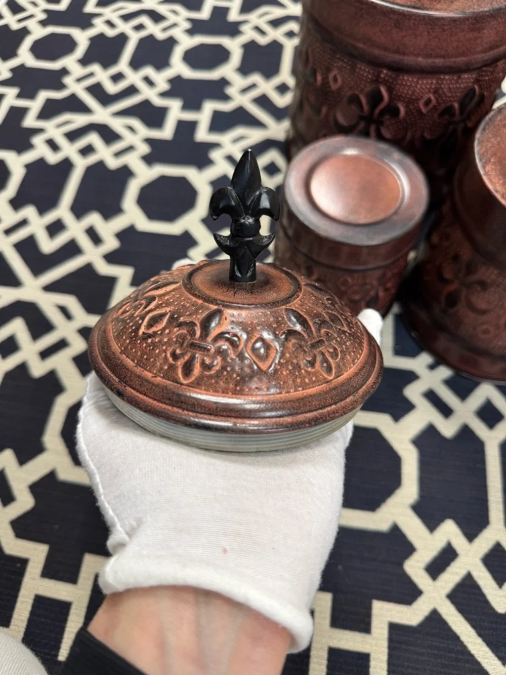 VTG Odi Hammered Copper Canister Set Of 4 Nesting Canister Made In India